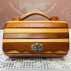 Handcrafted Wooden Artisan Handbag | Removable Strap